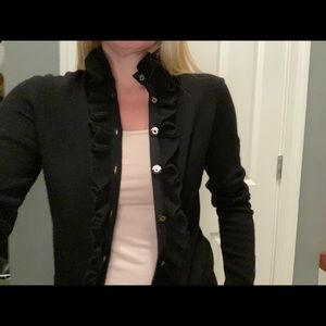 Tory Burch black wool blend cardigan